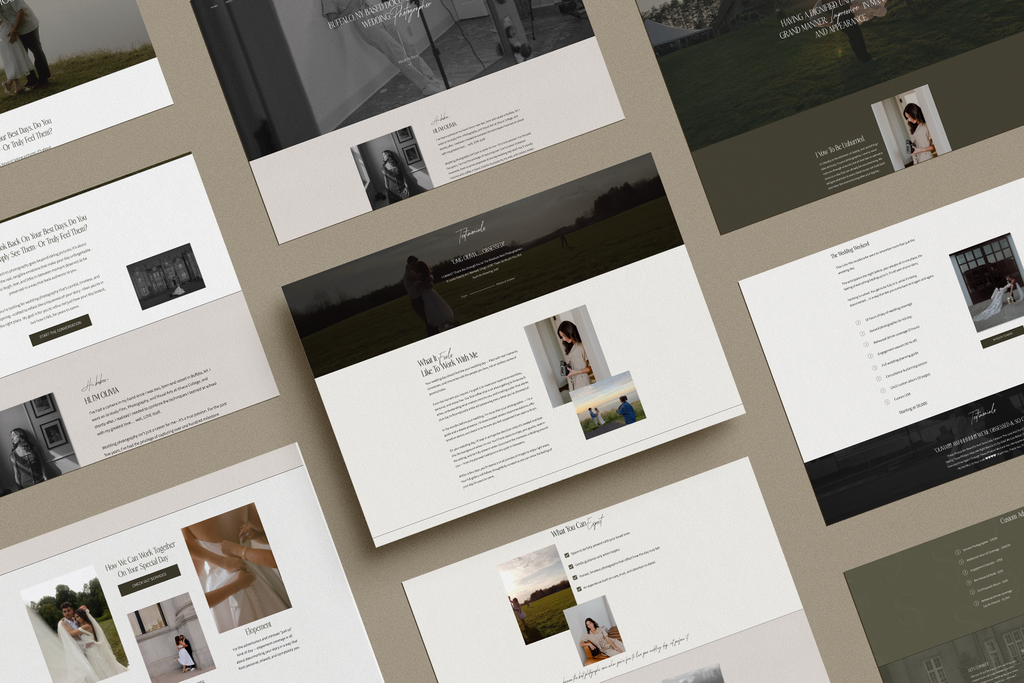 Example of Showit website design for photographers. 