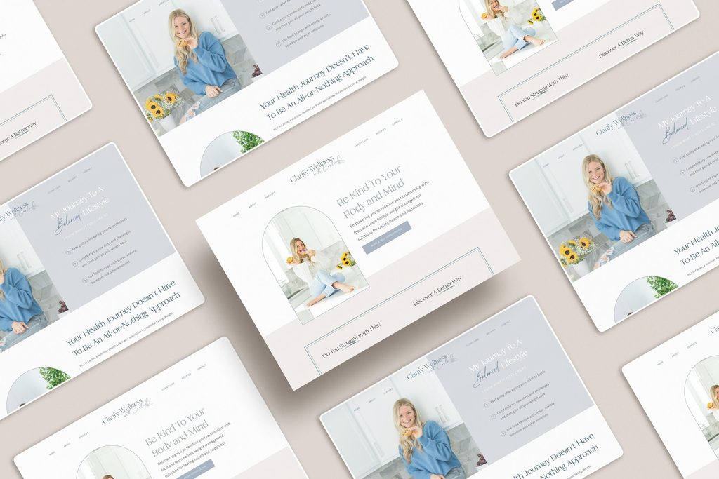 Example of website design for holistic businesses: Clarify Wellness. 